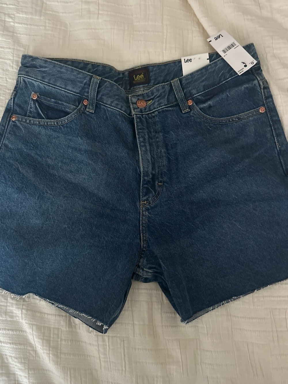 Lee Dark Blue Denim Jean Shorts